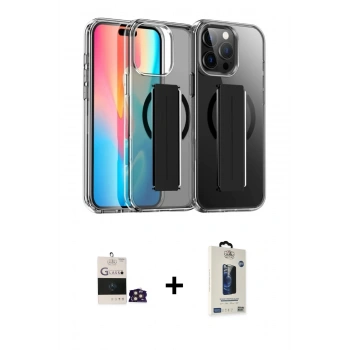MARSİLYAN™- iPhone 14 Pro Max Kılıf Nova Işık Koleksiyonu - Siyah Bilvis Hayalet Cam Ekran Koruyucu + Bilvis Titan Kamera Lens - GD