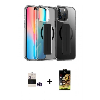 MARSİLYAN™- iPhone 14 Pro Max Kılıf Nova Işık Koleksiyonu - Siyah Buffer Cam Ekran Koruyucu + Bilvis Titan Kamera Lens - DNMR