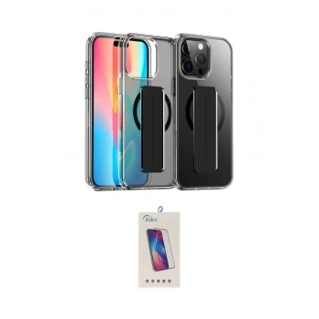 MARSİLYAN™- iPhone 14 Pro Max Kılıf Nova Işık Koleksiyonu - Siyah Joko 5D Cam