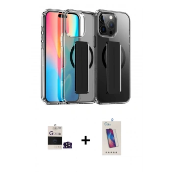 MARSİLYAN™- iPhone 14 Pro Max Kılıf Nova Işık Koleksiyonu - Siyah Joko 5D Cam + Bilvis Titan Kamera Lens - DNMR