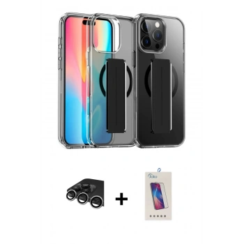 MARSİLYAN™- iPhone 14 Pro Max Kılıf Nova Işık Koleksiyonu - Siyah Joko 5D Cam + Raze Metal Kamera Lens - GS