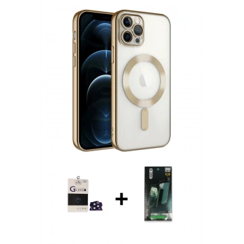 MARSİLYAN™- iPhone 14 Pro Max Kılıf Nova Işık Özel Seri - Şeffaf 360 Full Body Arka Koruyucu + Bilvis Titan Kamera Lens - DNMR