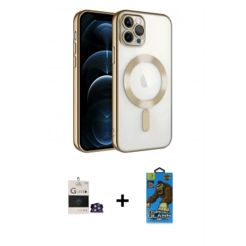 MARSİLYAN™- iPhone 14 Pro Max Kılıf Nova Işık Özel Seri - Siyah 18D Cam Ekran Koruyucu + Bilvis Titan Kamera Lens - GS