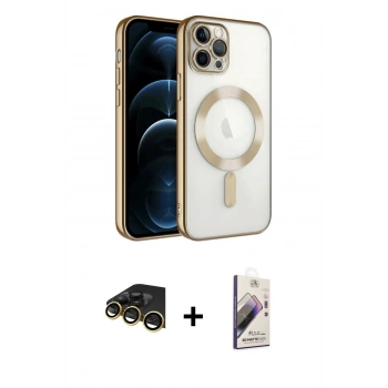 MARSİLYAN™- iPhone 14 Pro Max Kılıf Nova Işık Özel Seri - Siyah Bilvis 3D Mat Cam Ekran Koruyucu + Raze Metal Kamera Lens - GD
