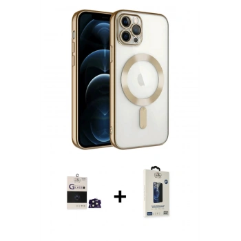 MARSİLYAN™- iPhone 14 Pro Max Kılıf Nova Işık Özel Seri - Siyah Bilvis Hayalet Cam Ekran Koruyucu + Bilvis Titan Kamera Lens - DNMR
