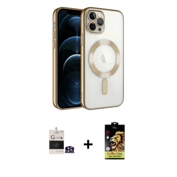 MARSİLYAN™- iPhone 14 Pro Max Kılıf Nova Işık Özel Seri - Siyah Buffer Cam Ekran Koruyucu + Bilvis Titan Kamera Lens - GS