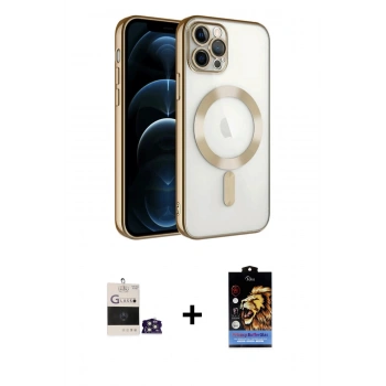 MARSİLYAN™- iPhone 14 Pro Max Kılıf Nova Işık Özel Seri - Siyah Buffer Hayalet Cam Ekran Koruyucu + Bilvis Titan Kamera Lens - GS