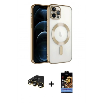 MARSİLYAN™- iPhone 14 Pro Max Kılıf Nova Işık Özel Seri - Siyah Buffer Hayalet Cam Ekran Koruyucu + Raze Metal Kamera Lens - GD