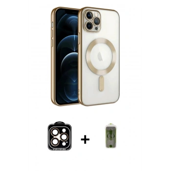 MARSİLYAN™- iPhone 14 Pro Max Kılıf Nova Işık Özel Seri - Siyah Joko Magic 5D Hayalet Cam + PVD Metal Kamera Lens - TU