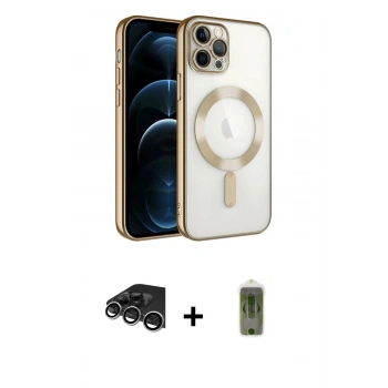 MARSİLYAN™- iPhone 14 Pro Max Kılıf Nova Işık Özel Seri - Siyah Joko Magic 5D Hayalet Cam + Raze Metal Kamera Lens - GS