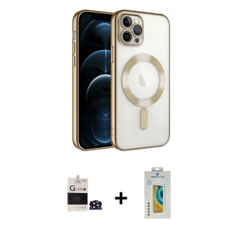 MARSİLYAN™- iPhone 14 Pro Max Kılıf Nova Işık Özel Seri - Siyah Polymer Nano Ekran Koruyucu + Bilvis Titan Kamera Lens - DNMR