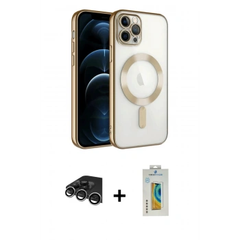 MARSİLYAN™- iPhone 14 Pro Max Kılıf Nova Işık Özel Seri - Siyah Polymer Nano Ekran Koruyucu + Raze Metal Kamera Lens - GS