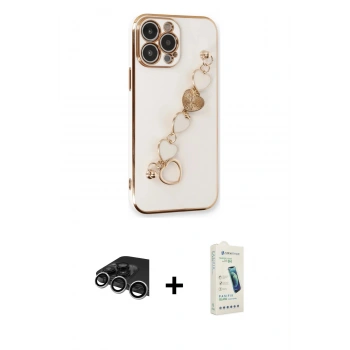 MARSİLYAN™- iPhone 14 Pro Max Kılıf Nova Işık Prime - Şeffaf Pasifik Cam Ekran Koruyucu + Raze Metal Kamera Lens - GS