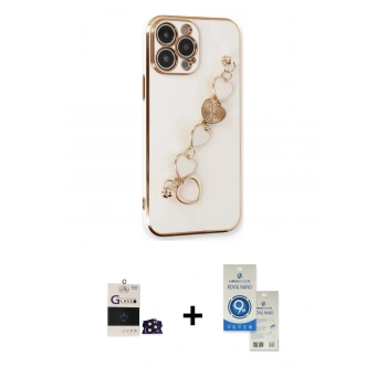 MARSİLYAN™- iPhone 14 Pro Max Kılıf Nova Işık Prime - Şeffaf Royal Nano Ekran Koruyucu + Bilvis Titan Kamera Lens - DNMR