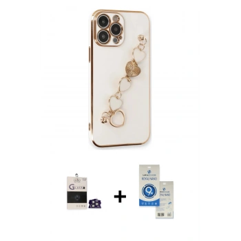 MARSİLYAN™- iPhone 14 Pro Max Kılıf Nova Işık Prime - Şeffaf Royal Nano Ekran Koruyucu + Bilvis Titan Kamera Lens - GS