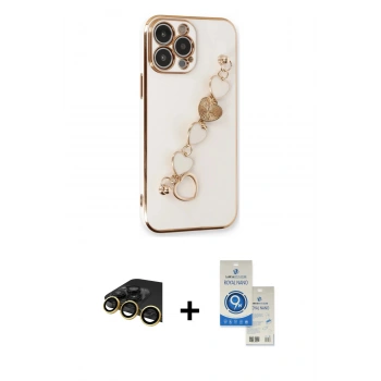 MARSİLYAN™- iPhone 14 Pro Max Kılıf Nova Işık Prime - Şeffaf Royal Nano Ekran Koruyucu + Raze Metal Kamera Lens - GD