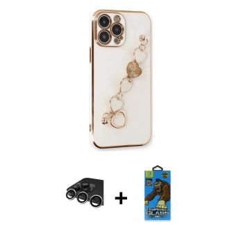 MARSİLYAN™- iPhone 14 Pro Max Kılıf Nova Işık Prime - Siyah 18D Cam Ekran Koruyucu + Raze Metal Kamera Lens - GS
