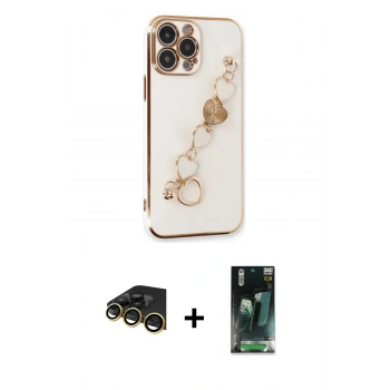 MARSİLYAN™- iPhone 14 Pro Max Kılıf Nova Işık Prime - Siyah 360 Mat Full Body Arka Koruyucu + Raze Metal Kamera Lens - GD