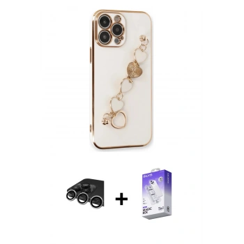 MARSİLYAN™- iPhone 14 Pro Max Kılıf Nova Işık Prime - Siyah Bilvis 5in1 3D Magic Cam Ekran Koruyucu + Raze Metal Kamera Lens - GS