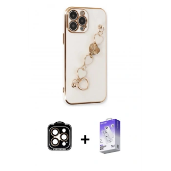 MARSİLYAN™- iPhone 14 Pro Max Kılıf Nova Işık Prime - Siyah Bilvis 5in1 3D Magic Cam Ekran Koruyucu + PVD Metal Kamera Lens - TU