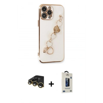 MARSİLYAN™- iPhone 14 Pro Max Kılıf Nova Işık Prime - Siyah Bilvis Hayalet Cam Ekran Koruyucu + Raze Metal Kamera Lens - GD