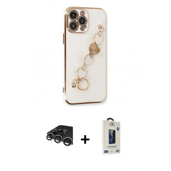MARSİLYAN™- iPhone 14 Pro Max Kılıf Nova Işık Prime - Siyah Bilvis Hayalet Cam Ekran Koruyucu + Raze Metal Kamera Lens - GS