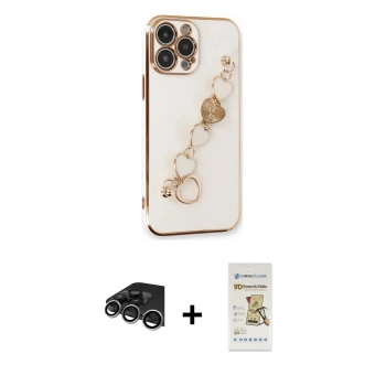 MARSİLYAN™- iPhone 14 Pro Max Kılıf Nova Işık Prime - Siyah Mat Seramik Nano Ekran Koruyucu + Raze Metal Kamera Lens - GS
