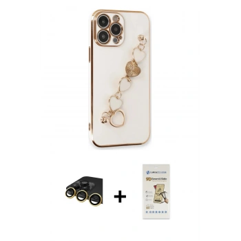 MARSİLYAN™- iPhone 14 Pro Max Kılıf Nova Işık Prime - Siyah Mat Seramik Nano Ekran Koruyucu + Raze Metal Kamera Lens - GD