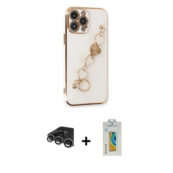 MARSİLYAN™- iPhone 14 Pro Max Kılıf Nova Işık Prime - Siyah Polymer Nano Ekran Koruyucu + Raze Metal Kamera Lens - GS