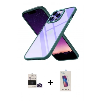 MARSİLYAN™- iPhone 14 Pro Max Kılıf Nova Işık Serisi - Siyah Joko 5D Cam + Bilvis Titan Kamera Lens - GS
