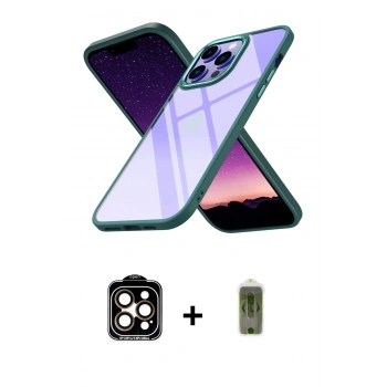 MARSİLYAN™- iPhone 14 Pro Max Kılıf Nova Işık Serisi - Siyah Joko Magic 5D Hayalet Cam + PVD Metal Kamera Lens - TU
