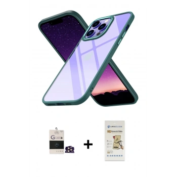 MARSİLYAN™- iPhone 14 Pro Max Kılıf Nova Işık Serisi - Siyah Mat Seramik Nano Ekran Koruyucu + Bilvis Titan Kamera Lens - GD