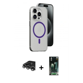 MARSİLYAN™- iPhone 14 Pro Max Kılıf Odak Form Özel Seri - Siyah 360 Mat Full Body Arka Koruyucu + Raze Metal Kamera Lens - GS