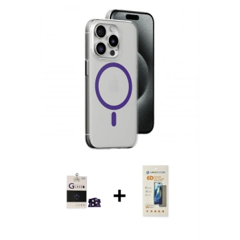 MARSİLYAN™- iPhone 14 Pro Max Kılıf Odak Form Özel Seri - Siyah 6D Mat Seramik Hayalet Nano Ekran Koruyucu + Bilvis Titan Kamera Lens - DNMR