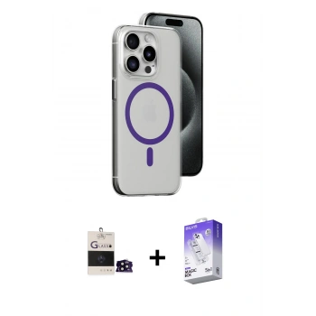 MARSİLYAN™- iPhone 14 Pro Max Kılıf Odak Form Özel Seri - Siyah Bilvis 5in1 3D Magic Cam Ekran Koruyucu + Bilvis Titan Kamera Lens - SH
