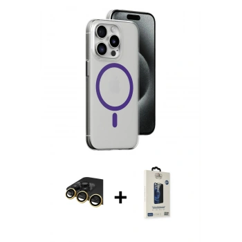 MARSİLYAN™- iPhone 14 Pro Max Kılıf Odak Form Özel Seri - Siyah Bilvis Hayalet Cam Ekran Koruyucu + Raze Metal Kamera Lens - GD