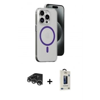 MARSİLYAN™- iPhone 14 Pro Max Kılıf Odak Form Özel Seri - Siyah Bilvis Hayalet Cam Ekran Koruyucu + Raze Metal Kamera Lens - GS