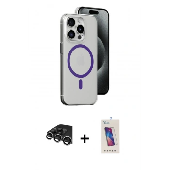 MARSİLYAN™- iPhone 14 Pro Max Kılıf Odak Form Özel Seri - Siyah Joko 5D Cam + Raze Metal Kamera Lens - GS