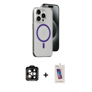 MARSİLYAN™- iPhone 14 Pro Max Kılıf Odak Form Özel Seri - Siyah Joko 5D Cam + PVD Metal Kamera Lens - TU