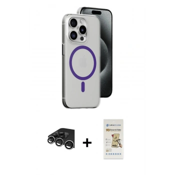 MARSİLYAN™- iPhone 14 Pro Max Kılıf Odak Form Özel Seri - Siyah Mat Seramik Nano Ekran Koruyucu + Raze Metal Kamera Lens - GS