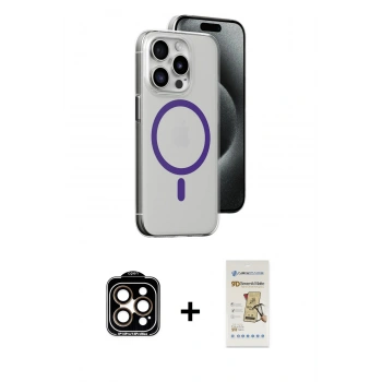 MARSİLYAN™- iPhone 14 Pro Max Kılıf Odak Form Özel Seri - Siyah Mat Seramik Nano Ekran Koruyucu + PVD Metal Kamera Lens - TU
