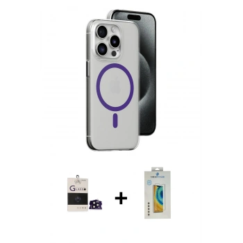 MARSİLYAN™- iPhone 14 Pro Max Kılıf Odak Form Özel Seri - Siyah Polymer Nano Ekran Koruyucu + Bilvis Titan Kamera Lens - SH