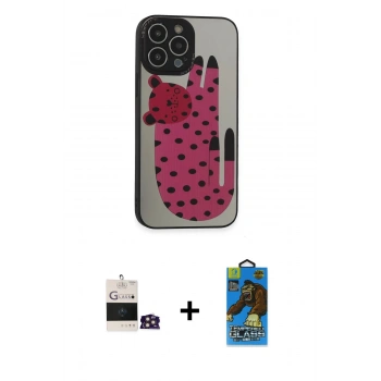MARSİLYAN™- iPhone 14 Pro Max Kılıf Odak Klasik Serisi - Siyah 18D Cam Ekran Koruyucu + Bilvis Titan Kamera Lens - GD