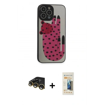 MARSİLYAN™- iPhone 14 Pro Max Kılıf Odak Klasik Serisi - Siyah 6D Mat Seramik Hayalet Nano Ekran Koruyucu + Raze Metal Kamera Lens - GD
