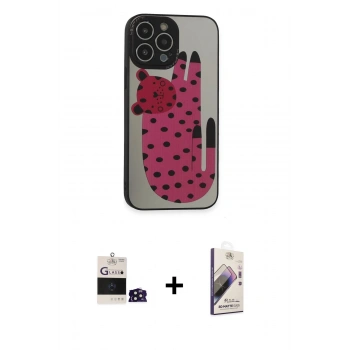 MARSİLYAN™- iPhone 14 Pro Max Kılıf Odak Klasik Serisi - Siyah Bilvis 3D Mat Cam Ekran Koruyucu + Bilvis Titan Kamera Lens - DNMR