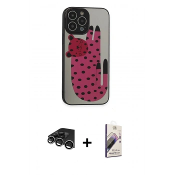 MARSİLYAN™- iPhone 14 Pro Max Kılıf Odak Klasik Serisi - Siyah Bilvis 3D Mat Cam Ekran Koruyucu + Raze Metal Kamera Lens - GS