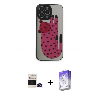 MARSİLYAN™- iPhone 14 Pro Max Kılıf Odak Klasik Serisi - Siyah Bilvis 5in1 3D Magic Cam Ekran Koruyucu + Bilvis Titan Kamera Lens - DNMR