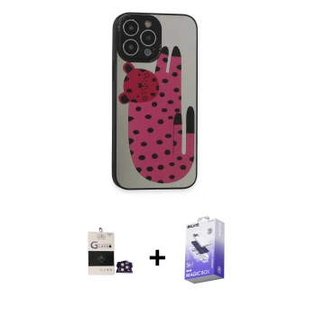 MARSİLYAN™- iPhone 14 Pro Max Kılıf Odak Klasik Serisi - Siyah Bilvis 5in1 5D Magic Hayalet Cam Ekran Koruyucu + Bilvis Titan Kamera Lens - GD