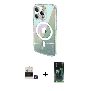 MARSİLYAN™- iPhone 14 Pro Max Kılıf Odak Modern Serisi - Siyah 360 Mat Full Body Arka Koruyucu + Bilvis Titan Kamera Lens - GD