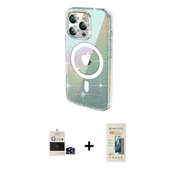 MARSİLYAN™- iPhone 14 Pro Max Kılıf Odak Modern Serisi - Siyah 6D Mat Seramik Hayalet Nano Ekran Koruyucu + Bilvis Titan Kamera Lens - SH